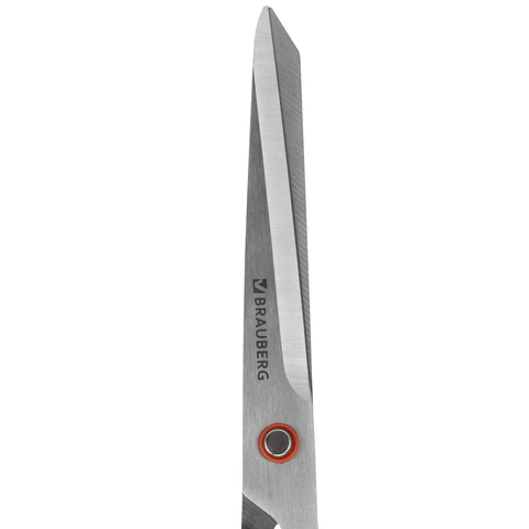 Ножницы BRAUBERG "Super black" 220 мм, черные, 3-сторонняя заточка, ручки из ABS-пластика, 238855