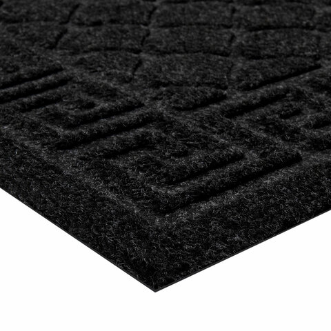 Коврик придверный 60х90 см, ЧЕРНЫЙ, грязезащитный, 430 г/м2, фактурный рисунок ЧЕШУЙКИ, ЛЮБАША, 701060