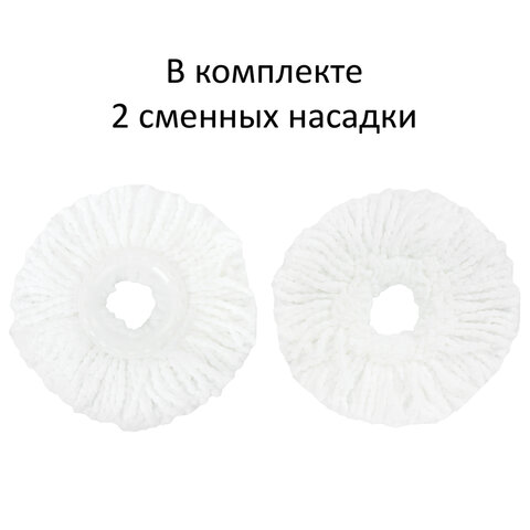 Швабра с отжимом и ведром 19л/9л на колесах и ручкой для перевозки, отжим центрифуга, 2 круглые насадки, черно-красный, LAIMA, 606303, M029B