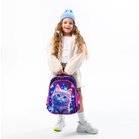Ранец BRAUBERG KIDS STANDARD, 2 отделения, Curious cat, 36х28х14 см, 273145