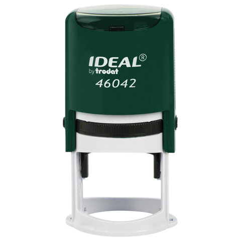 Оснастка для печатей оттиск D=42 мм, синий, TRODAT IDEAL 46042, корпус ИЗУМРУД, крышка, подушка,191407