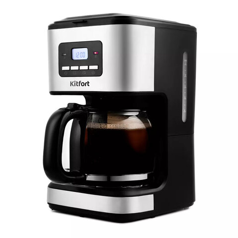 Кофеварка капельная KITFORT КТ-719, 900 Вт, объем 1,4 л, LED-дисплей, поддержание температуры, черная