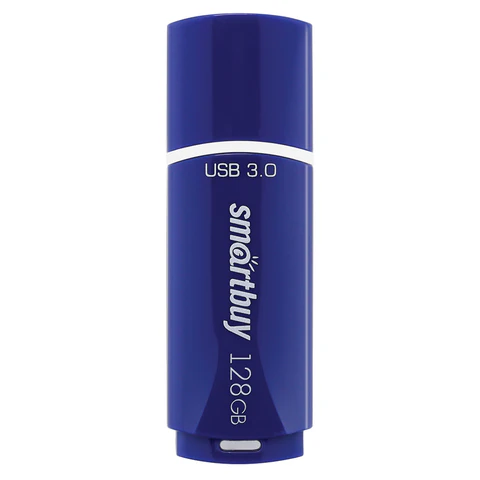 Флеш-диск 128 GB, SMARTBUY Crown, USB 3.0, синий, SB128GBCRW-Bl
