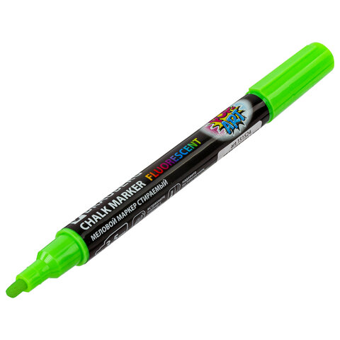 Маркеры меловые "POP-ART", НАБОР 6 ЦВЕТОВ, 3,5 мм, стираемые, для гладких поверхностей, BRAUBERG, 151526