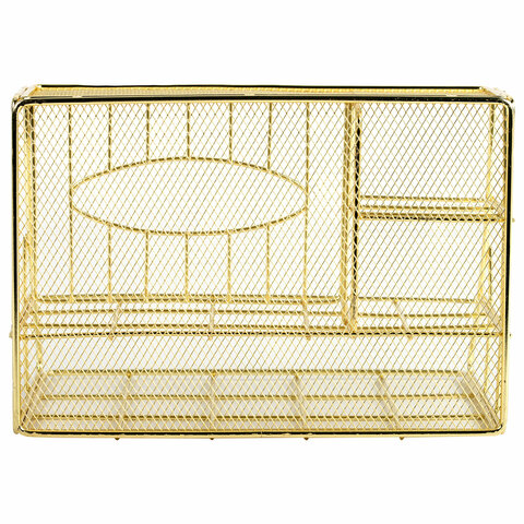 Органайзер для косметики и мелочей металлический 4 секции, MONTE VITA (МОНТЕ ВИТА), 160х240х150 мм, золото, 272479