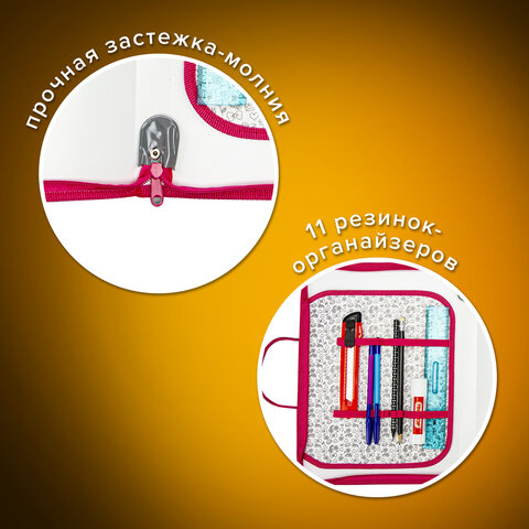 Папка для труда на молнии с ручками ПИФАГОР А4, 1 отделение, пластик, органайзер, "Mouse", 270877
