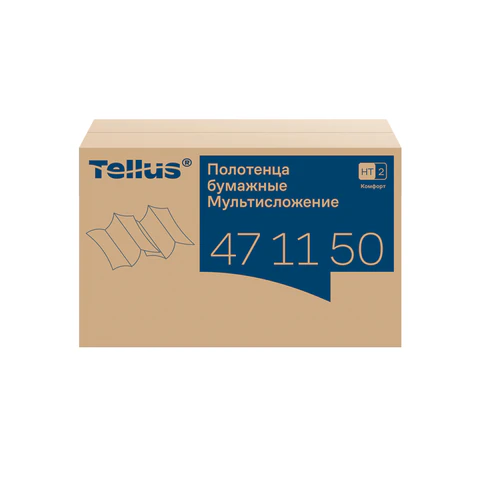 Полотенца бумажные 190 шт., Tellus/TORK (H2) ADVANCED, КОМПЛЕКТ 21 пачка, 2-слойные, белые, 22,5х21,3 см, Z-сложение, 471150