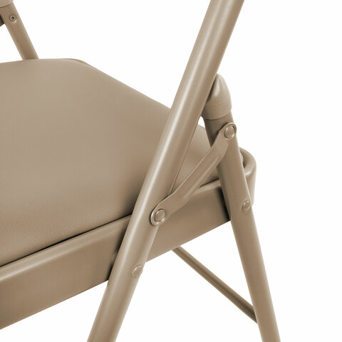 Стул складной BRABIX "Golf Plus CF-003 Комфорт", бежевый каркас, кожзам бежевый, 531567