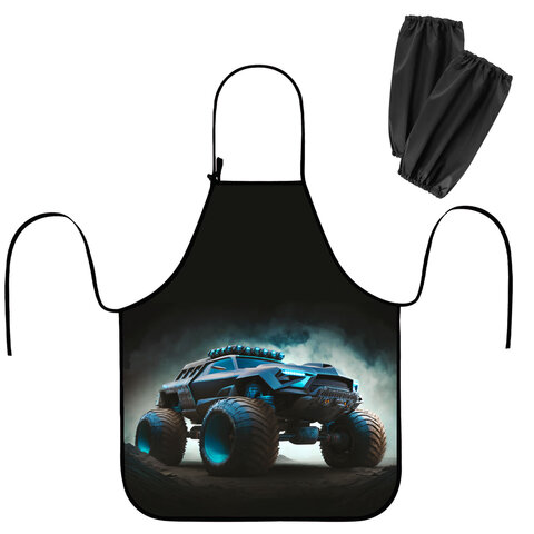 Фартук с нарукавниками для уроков труда ЮНЛАНДИЯ, регулировка по росту, 46х54 см, "Space driver", 273634