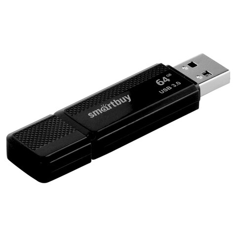 Флеш-диск 64 GB SMARTBUY Dock USB 3.0, черный, SB64GBDK-K3