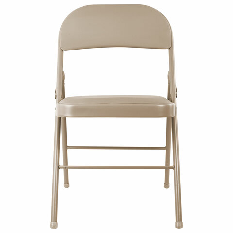 Стул складной BRABIX "Golf Plus CF-003 КОМФОРТ", бежевый каркас, кожзам бежевый, В КОРОБЕ, 533027