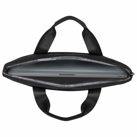 Сумка портфель HEIKKI ULTRA (ХЕЙКИ) с отделением для ноутбука 15,6", Total black, черная, 28х39х3 см, 272609