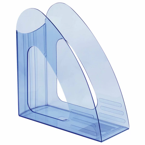 Лоток вертикальный для бумаг BRAUBERG "Delta", 240х90х240 мм, тонированный синий, 237245