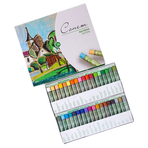 Пастель масляная художественная "Сонет", 36 цветов, круглое сечение, Невская Палитра, 7041157