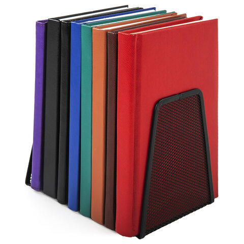 Держатель (ограничитель) подставка для книг BRAUBERG "Germanium Mesh", КОМПЛЕКТ 2 штуки, металл, 237977
