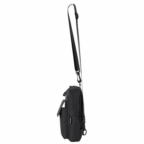 Сумка на плечо HEIKKI TORRENT (ХЕЙКИ) с карманом, "Anime face", черная, 25х18х3 см, 272637