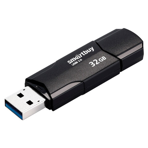 Флеш-диск 32GB SMARTBUY Clue USB 2.0, черный, SB32GBCLU-K