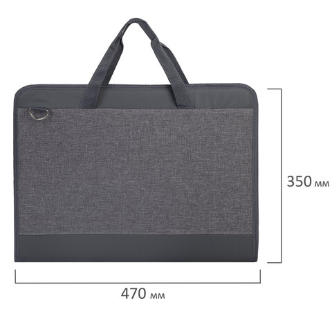 Папка сумка для рисунков и чертежей каркасная А3 (35х47 см), экокожа, BRAUBERG ART CLASSIC, 272989