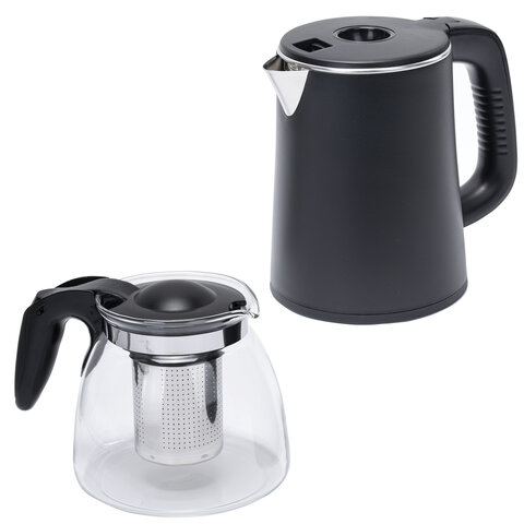 Кулер для воды с чайником SONNEN TBE-01 Tea Bar, напольный, ОХЛАЖДЕНИЕ ЭЛЕКТРОННОЕ, сенсорное управление, пульт ДУ, дисплей, шкафчик, 455749