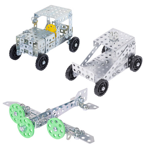 Конструктор металлический ЮНЛАНДИЯ "Для уроков труда №1", развивающий, 206 элементов, 104679