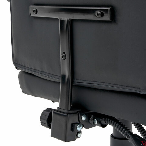 Кресло офисное CROMEX (КРОМЕКС) "Lounge MS-007", подножка, 6 массажных модулей, экокожа, черное, 532960