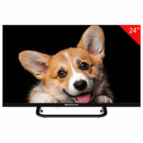Телевизор TOPDEVICE TDTV24CS03H_BK, 24'' (60 см), 1366x768, HD, 16:9, SmartTV, Wi-Fi, Bluetooth, черный