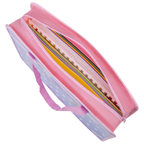 Папка на молнии с ручками BRAUBERG А4, 1 отделение, пластик, 80 мм, "Meow", 272163