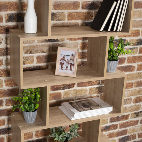 Стеллаж BRABIX "Scandi SH-008", 730х250х1760 мм, 6 секций, ЛДСП, дуб сонома, 641898, ЦБ013658-2