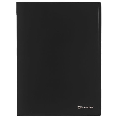 Папка с металлическим скоросшивателем BRAUBERG стандарт, черная, до 100 листов, 0,6 мм, 221634