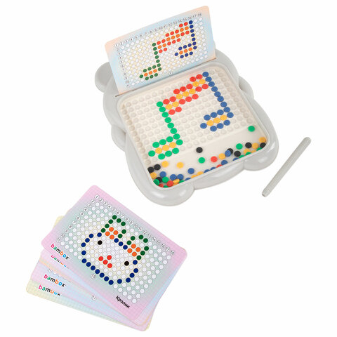 Мозаика магнитная развивающая для детей "Медвежонок", стилус, 101 магнит, 10 карточек, BAMBOX (БАМБОКС), 665891