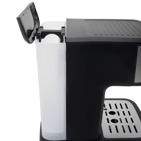 Кофеварка рожковая ручной капучинатор SONNEN CM8501, 1100 Вт, 1,5 л, 15 бар, черная/серебро, 456335
