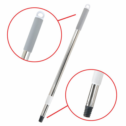 Совок для мусора + щётка на телескопических рукоятках 59-93 см, бело-серый, LAIMA, 608952