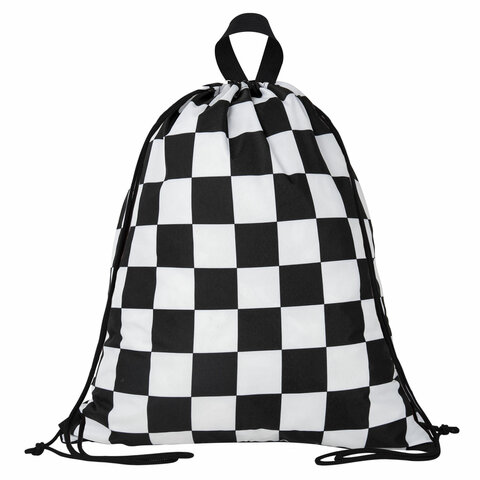 Мешок для обуви BRAUBERG большой удобный с ручкой, 51х41 см, "Black and White", 271595