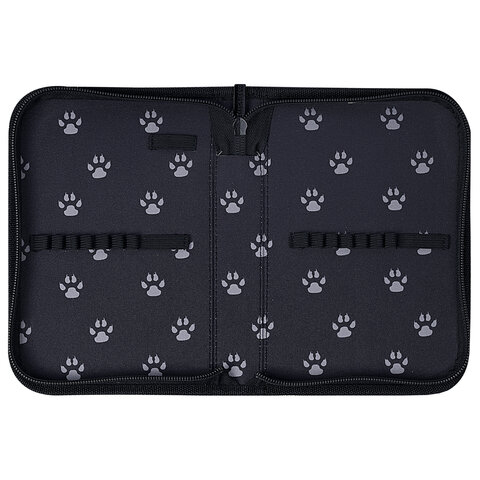 Пенал BRAUBERG, 1 отделение, полиэстер, 21х14 см, "Gray wolf", 273520