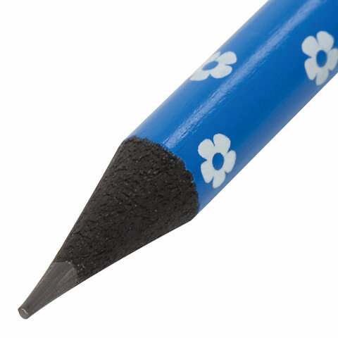 Карандаш чернографитный BRAUBERG "PREMIUM TURKEY", 1 шт., "Daisy", НВ, ассорти, дисплей, 181567