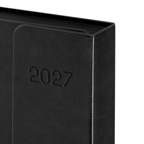 Ежедневник датированный 2027, А5, 148х218 мм, GALANT "Magnetic", под кожу, клапан, черный, 118074
