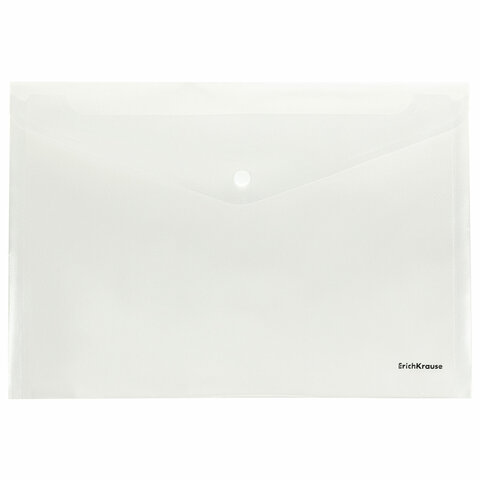 Папка-конверт с кнопкой ERICH KRAUSE "Fizzy Clear", А4, до 120 листов, прозрачная, 0,12 мм, 50172