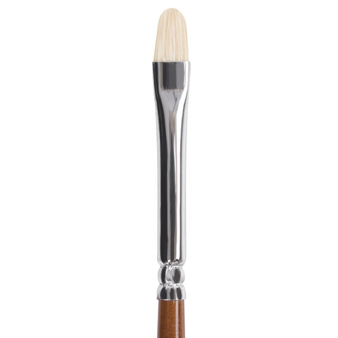 Кисть художественная профессиональная BRAUBERG ART CLASSIC, щетина, овальная, № 4, длинная ручка, 200728