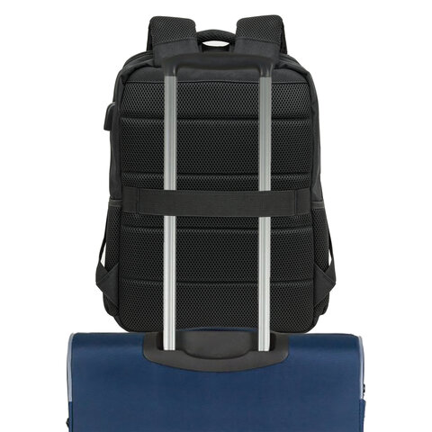 Рюкзак BRAUBERG FUNCTIONAL с отделением для ноутбука, USB-порт, багажная лента, "Firm", 43x30x15 см, 272576