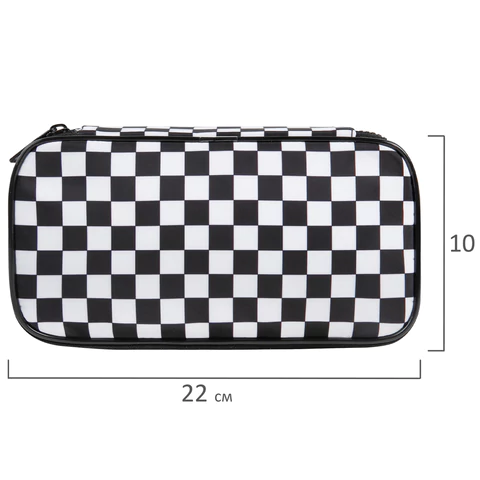 Пенал-органайзер BRAUBERG, 1 отделение, полиэстер, 22x11,5x6 см, "Black and White", 271572