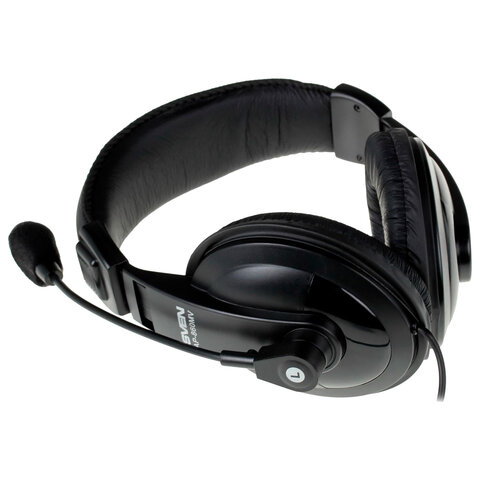 Наушники с микрофоном (гарнитура) SVEN AP-860MV, проводные, 2 м, с оголовьем, черные, SV-0410860