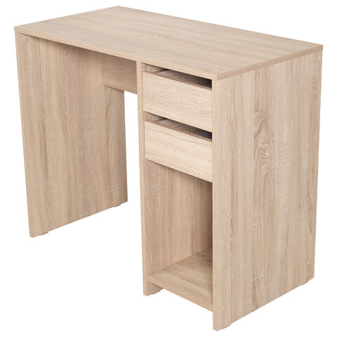 Стол письменный/компьютерный BRABIX "Scandi CD-017", 900х450х750 мм, 2 ящика, дуб сонома, 641895, ЦБ013706-2