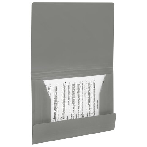 Папка на резинках А4 BRAUBERG PIXEL, серая, до 300 листов, 0,5 мм, 273041