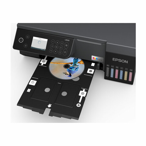 МФУ струйное EPSON L8100 "3 в 1", А4, 22 стр./мин, 5760х1440, печать на CD/DVD, Wi-Fi, СНПЧ, C11CK94402
