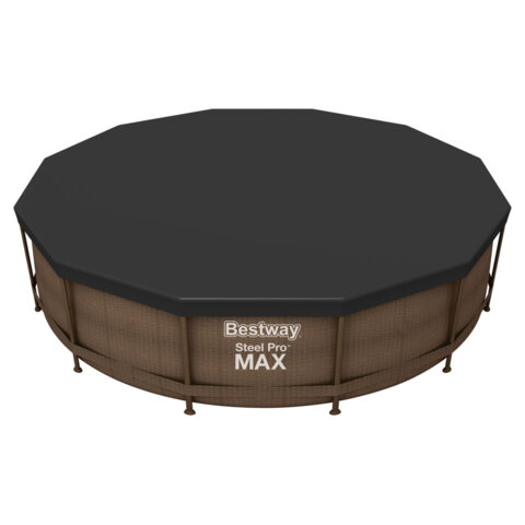 Тент для бассейнов каркасных и с надувным бортом "Fast Set", диаметр 366 см (D 370 см), BESTWAY, 58037