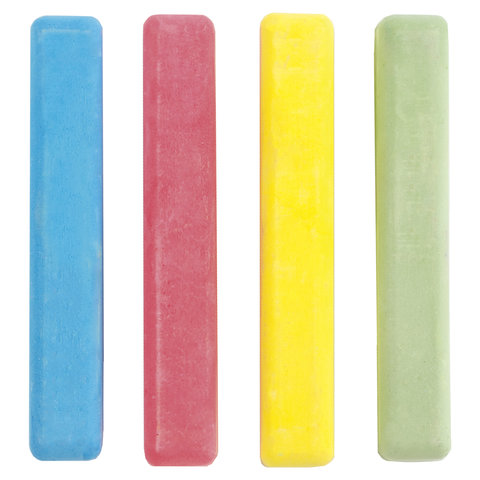 Мел цветной квадратный 4 штуки, ПИФАГОР, картонная упаковка, европодвес, 221977