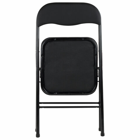 Стул складной BRABIX "Golf CF-007", черный каркас, кожзам черный, гофрокороб, 533024