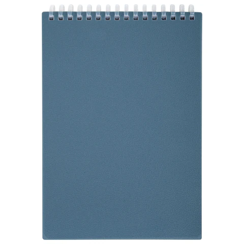 Блокнот А5, 80 л., силиконовый гребень, обложка пластик, клетка, BRAUBERG, синий, 117561