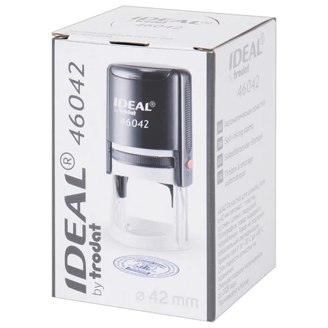 Оснастка для печатей оттиск D=42 мм, синий, TRODAT IDEAL 46042 P2, корпус ИЗУМРУДНЫЙ, с крышкой, подушка, 191407