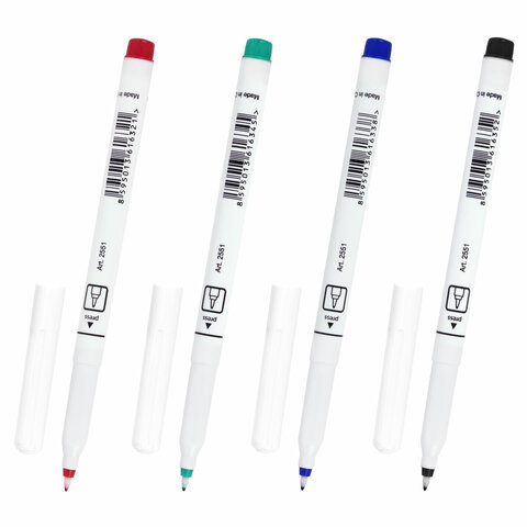 Ручки капиллярные (линеры) 4 ЦВЕТА CENTROPEN "Handwriter", корпус тонкий, линия письма 0,5 мм, 2551/4, 2 2551 0403